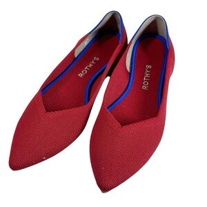 ROTHY’S The Point Women's pointed toe Ballet Flat Shoe Deep Red Size 8.5